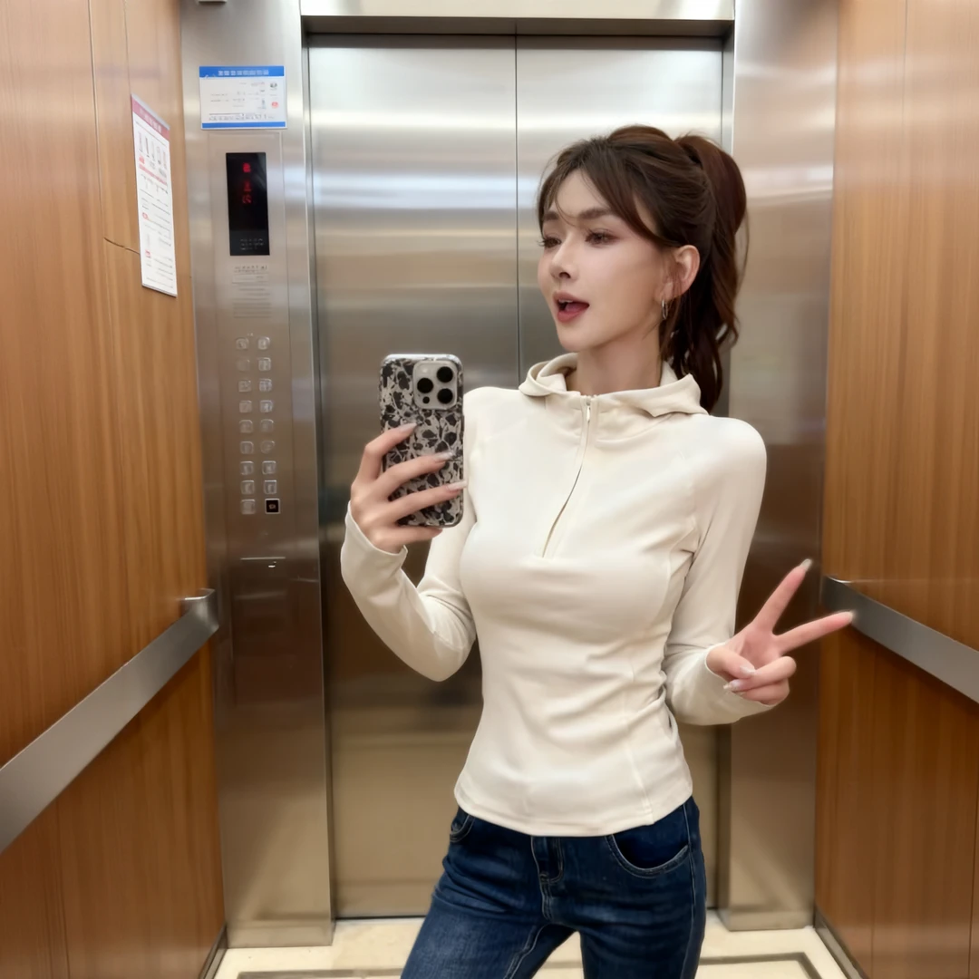 韩系简约纯色连帽打底衫女半拉链设计内搭神器秋冬新款修身上衣女