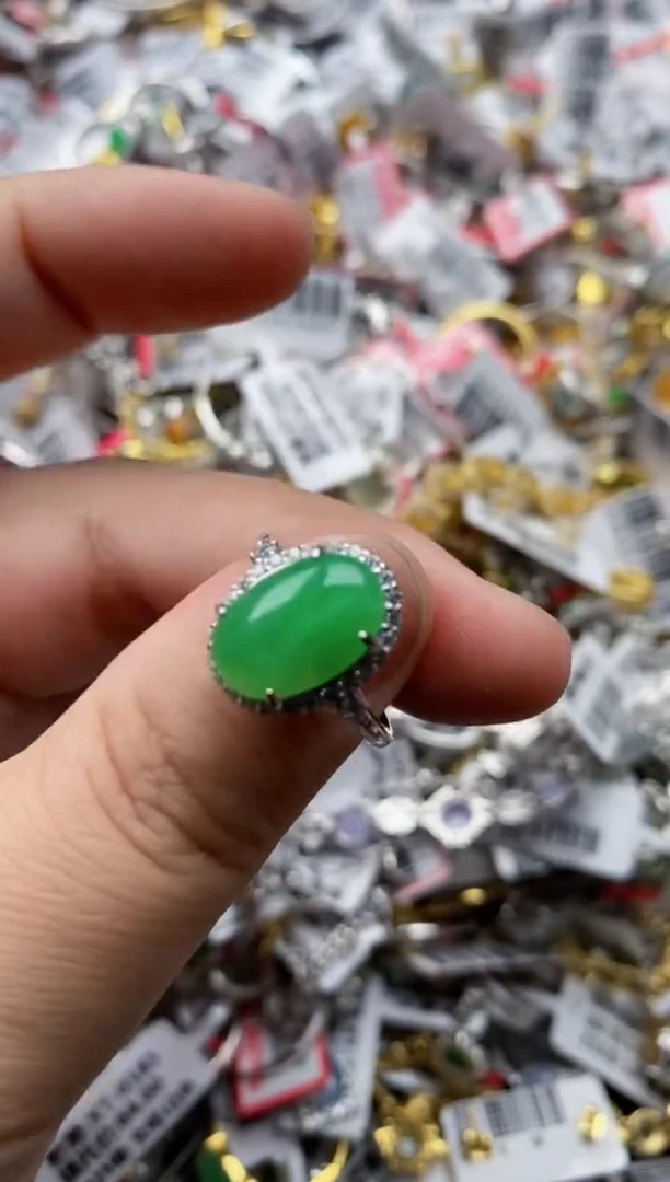 【闪购商品】翡翠戒指银S925镶嵌333333---3