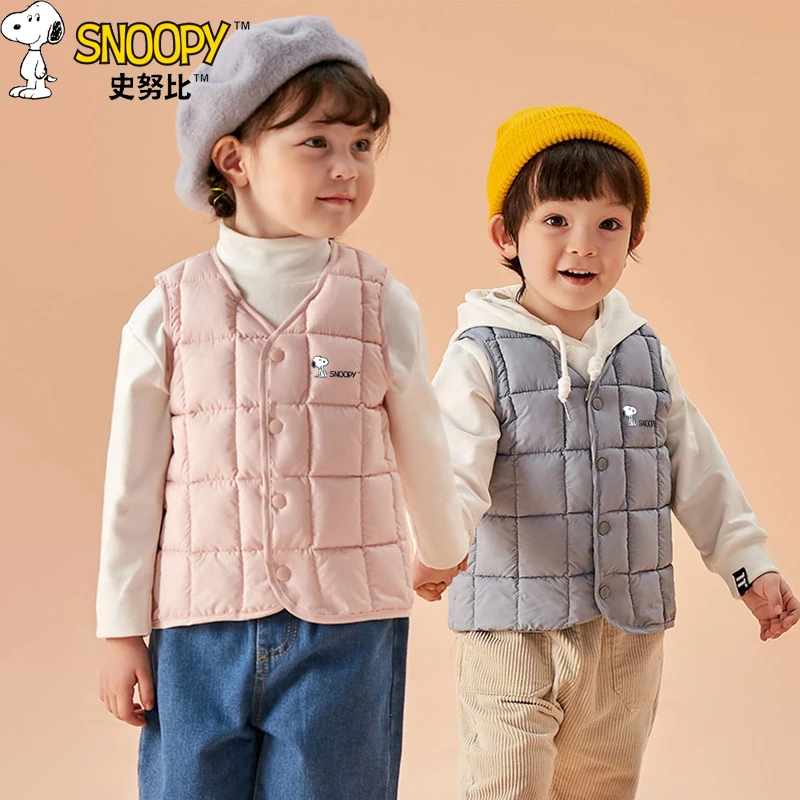 史努比童装儿童棉马甲男女宝背心秋冬保暖上衣中大童新款休闲衣服