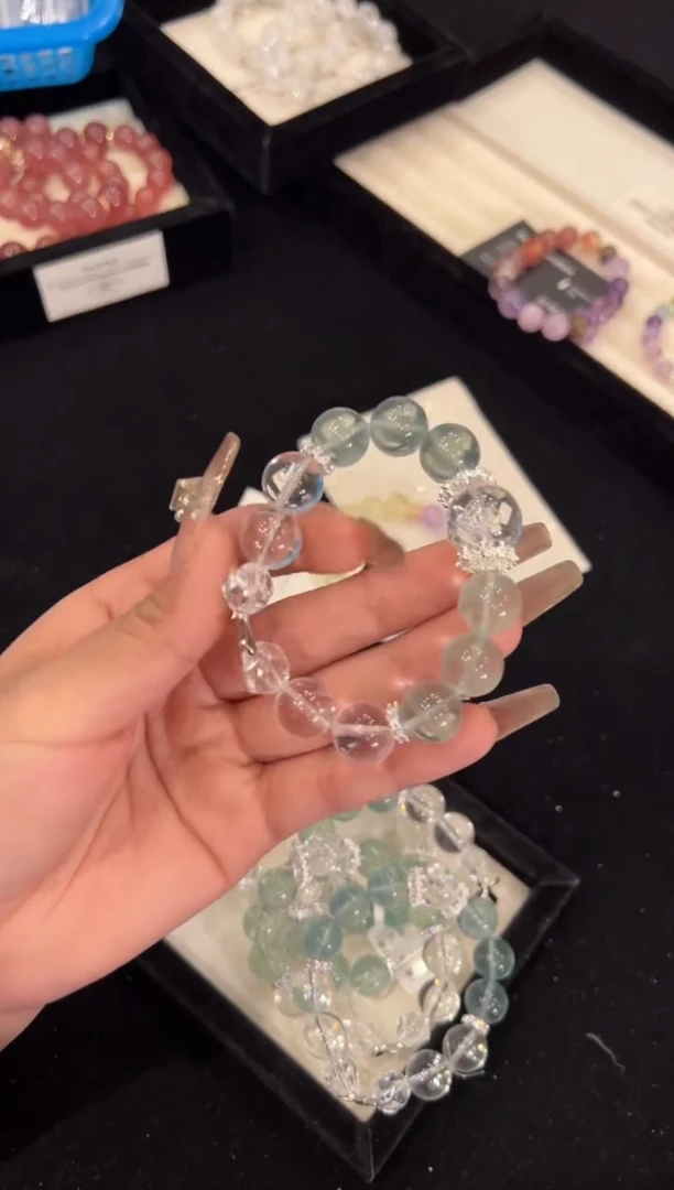 【闪购商品】水晶手链合金绿萤石手链x1214