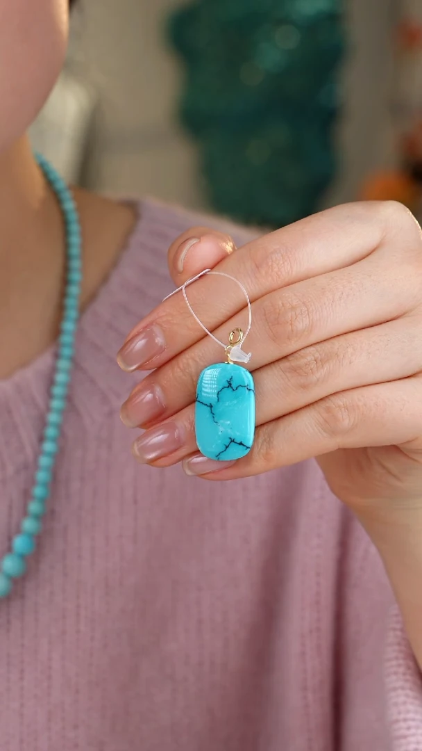 【闪购商品】绿松石吊坠(不含链)18K金镶嵌1