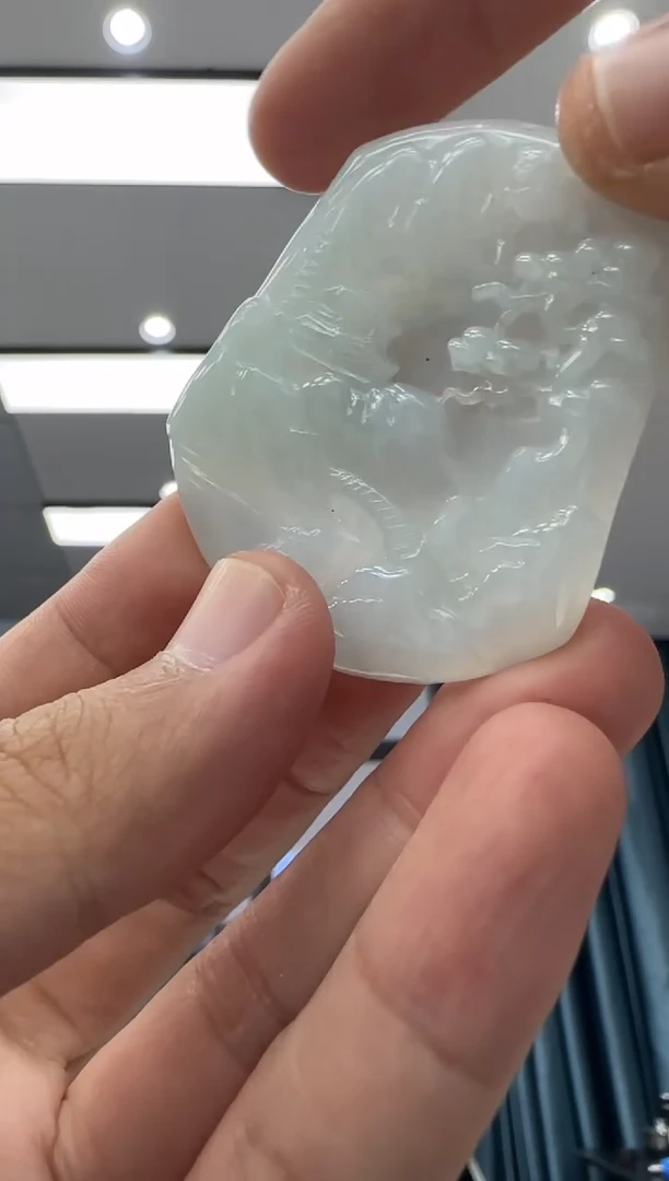 颈饰未镶嵌翡翠天然翡翠A货孤品一件