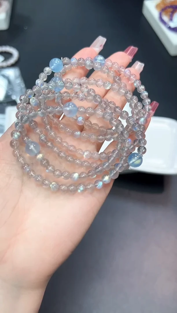 【闪购商品】长石手串未镶嵌82V多样性发其一1条默认微瑕
