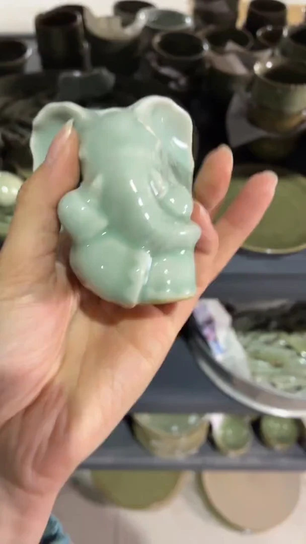 耀州窑仰山茶宠大象