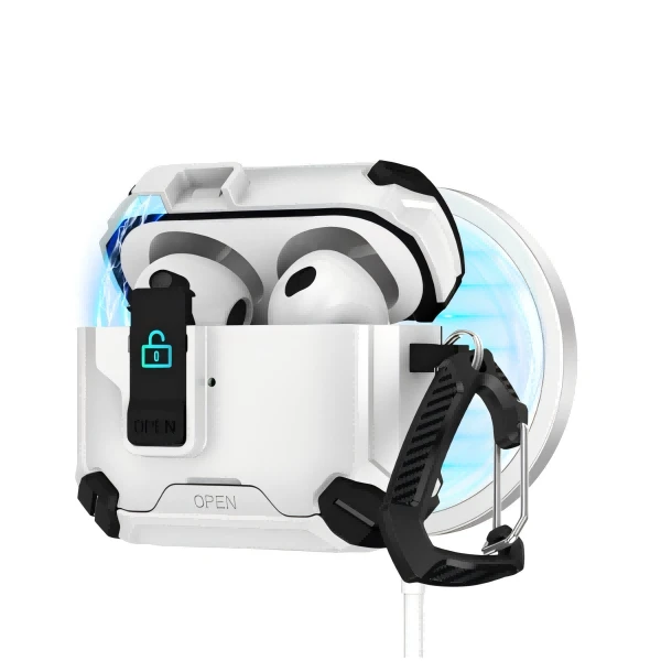 AirpodsPro2自动弹盖磁吸airpods4耳机壳碳钎维设计AirpodsPro3