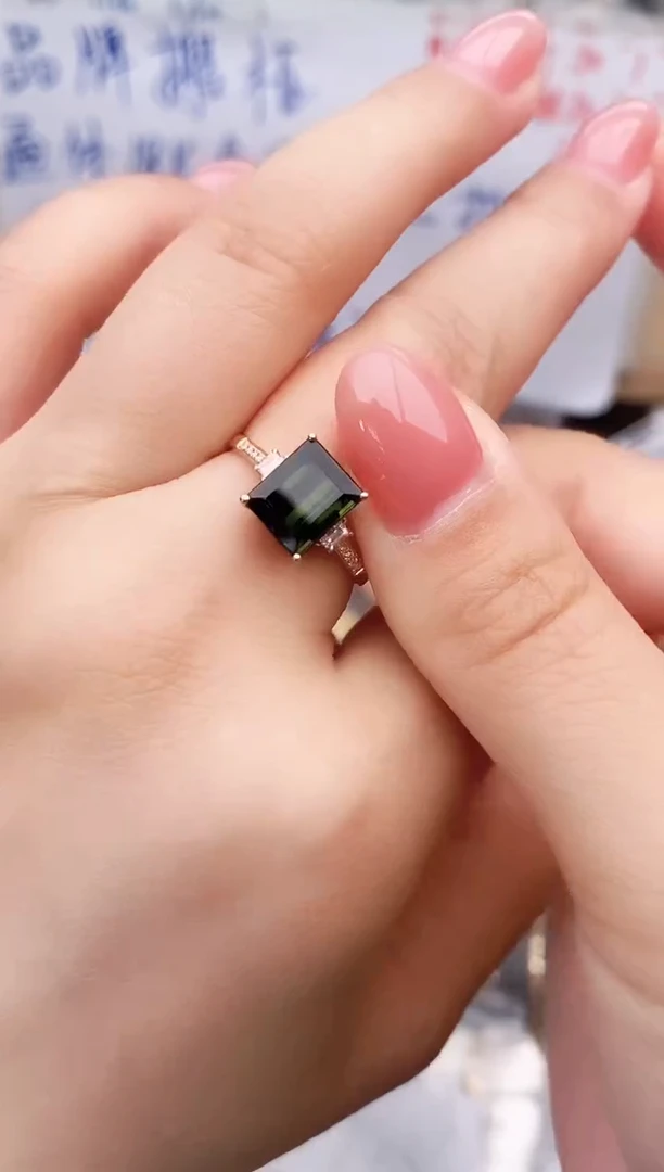 18K金镶嵌戒指碧玺--专柜--14
