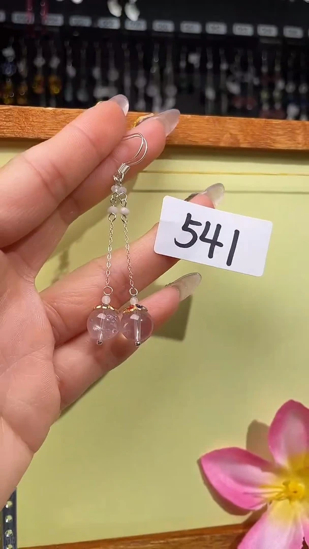 紫晶耳饰银S925镶嵌喜欢拍