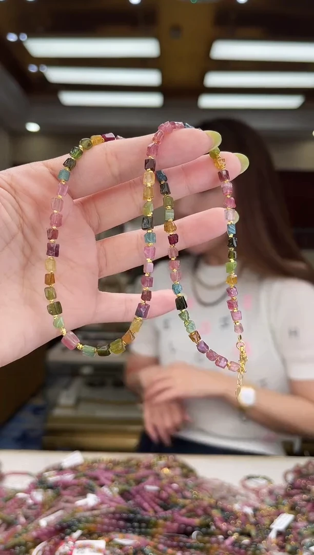 /未镶嵌碧玺方糖项链多样性发货