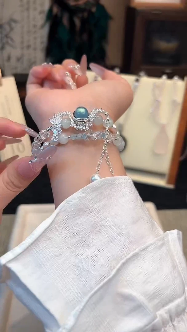 【闪购商品】水晶手链合金海蓝宝