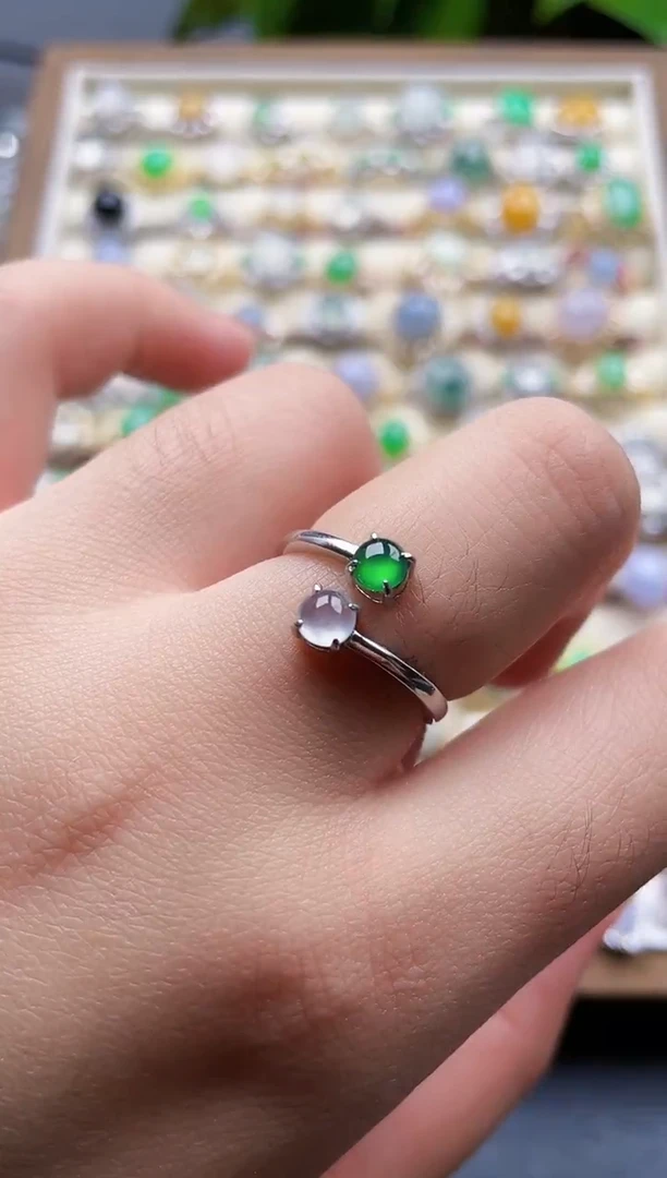 银S925镶嵌戒指翡翠9