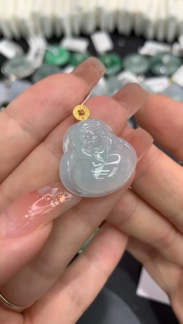 吊坠(不含链)18K金镶嵌翡翠111111111111