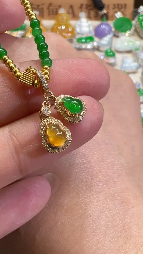 吊坠(不含链)18K金镶嵌翡翠B269|4980