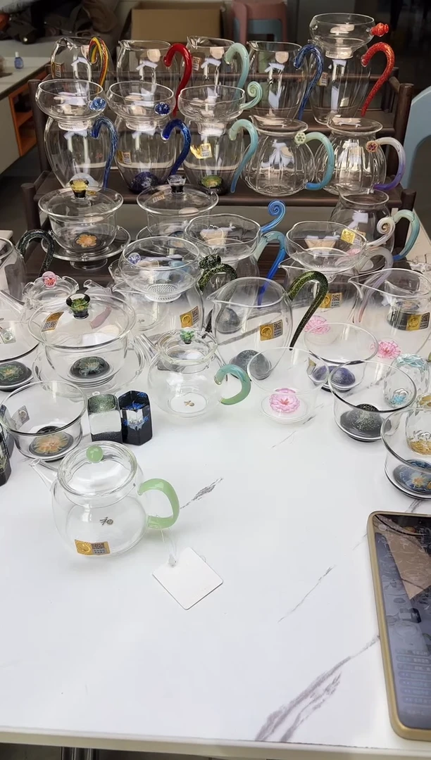 手工艺品玻璃禾器言卿壶浅玉色