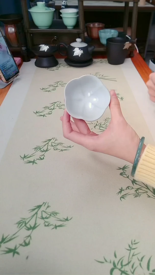 汝窑 全陶 花口 精品 主人杯