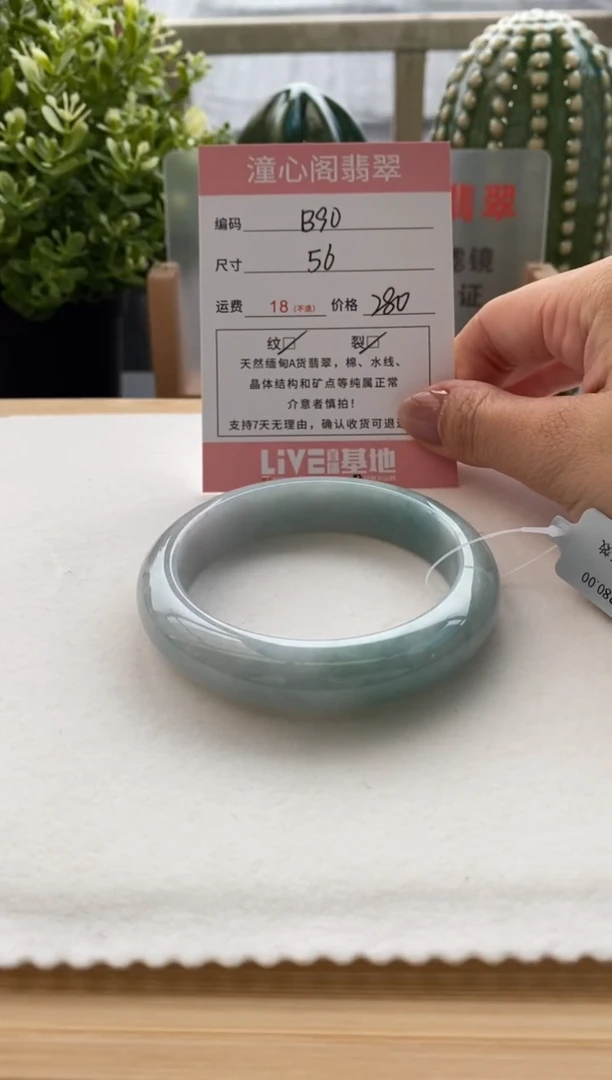 未镶嵌手镯翡翠56圈口 编码 B90