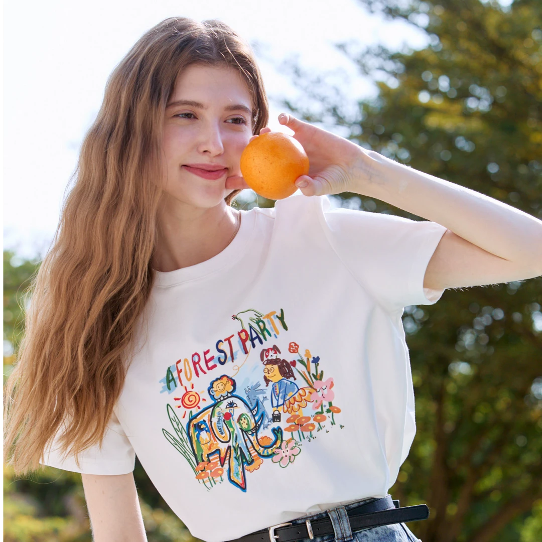 百图2025夏季新品短袖T恤2503T34