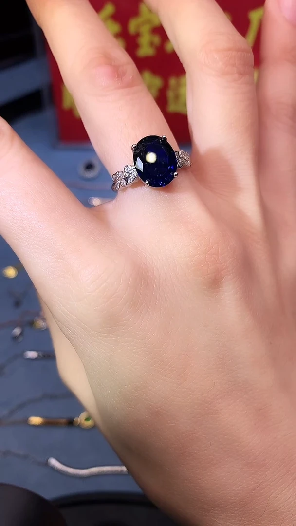 【闪购商品】蓝宝石戒指银S925镶嵌1111