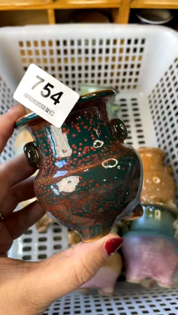 【闪购商品】陶754 内口5【喵喵团圆多肉盆】