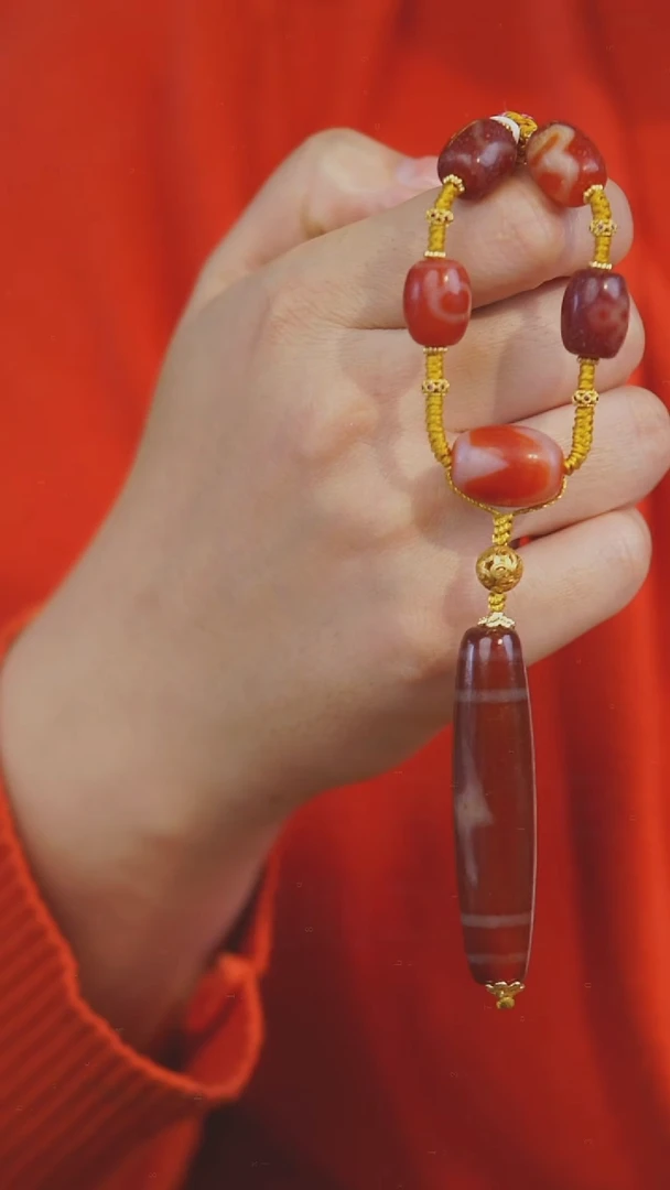 玛瑙/玉髓项链未镶嵌多样性发其一 五闪