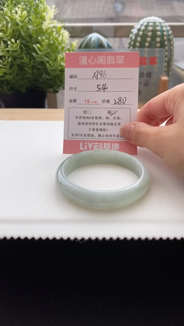 未镶嵌手镯翡翠54.2圈口 编码 A96