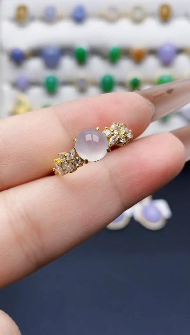 银S925镶嵌戒指翡翠0351