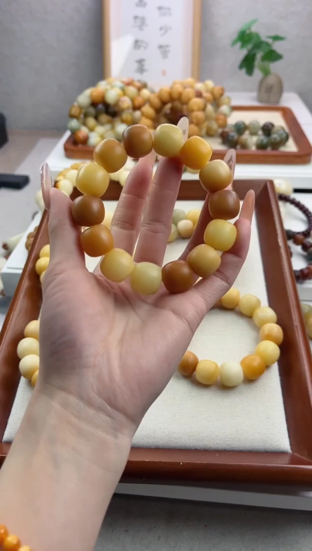 【闪购商品】菩提根/象牙果手串干磨桶珠15*16mm手串V80