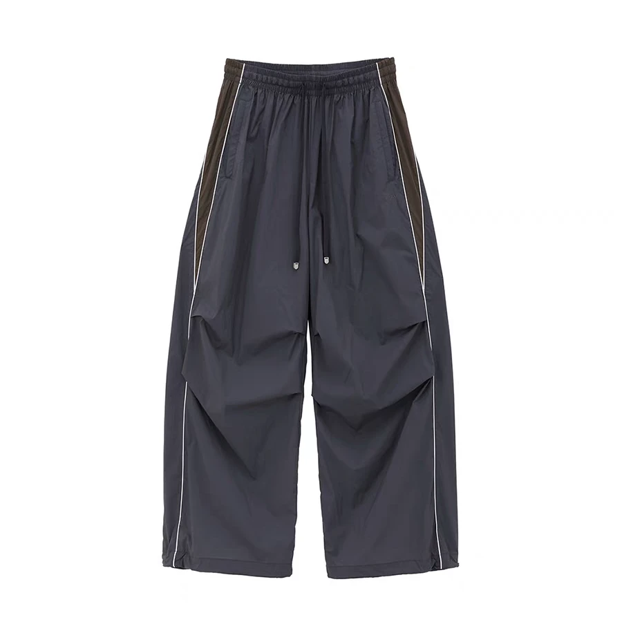 AVVENN 设计师品牌25春夏新品美式条纹工装休闲阔腿裤女款宽松女