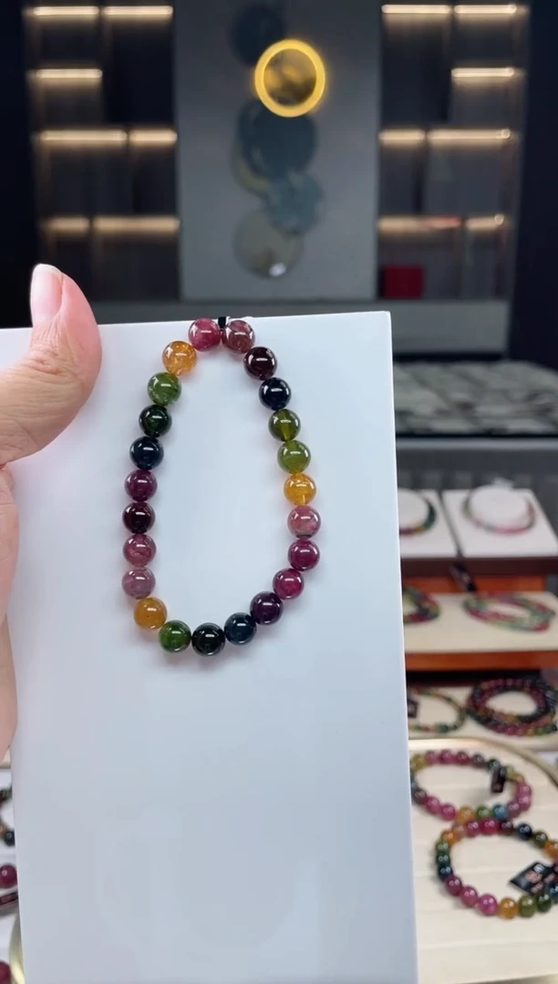 未镶嵌单圈手串碧玺（多样性发一条）Q