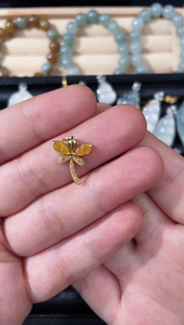 吊坠(不含链)18K金镶嵌翡翠久甜翡翠严选缅甸A货翡翠