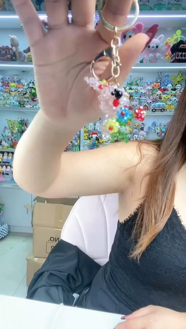 玻璃0714卡4水晶花兔子材料包1套带钥匙扣