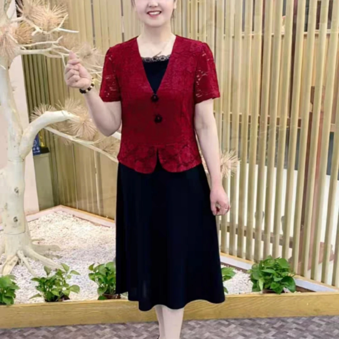 《专柜品质》夏季新款洋气时尚百搭减龄气质显瘦休闲女中长款裙子W