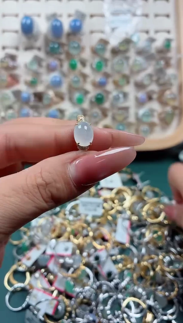 银S925镶嵌戒指翡翠.