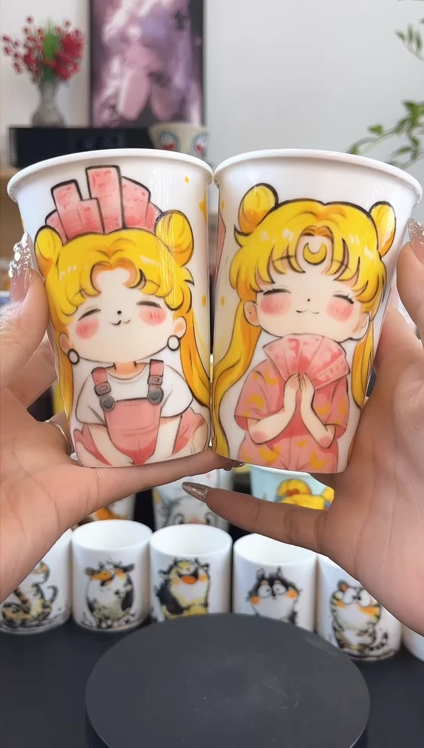 【闪购商品】马克笙笙漫手工手绘小杯杯