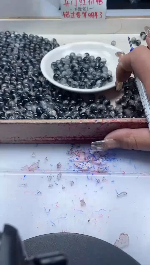 【闪购商品】水晶颈饰未镶嵌w133黑幽灵烤色8mm*25颗