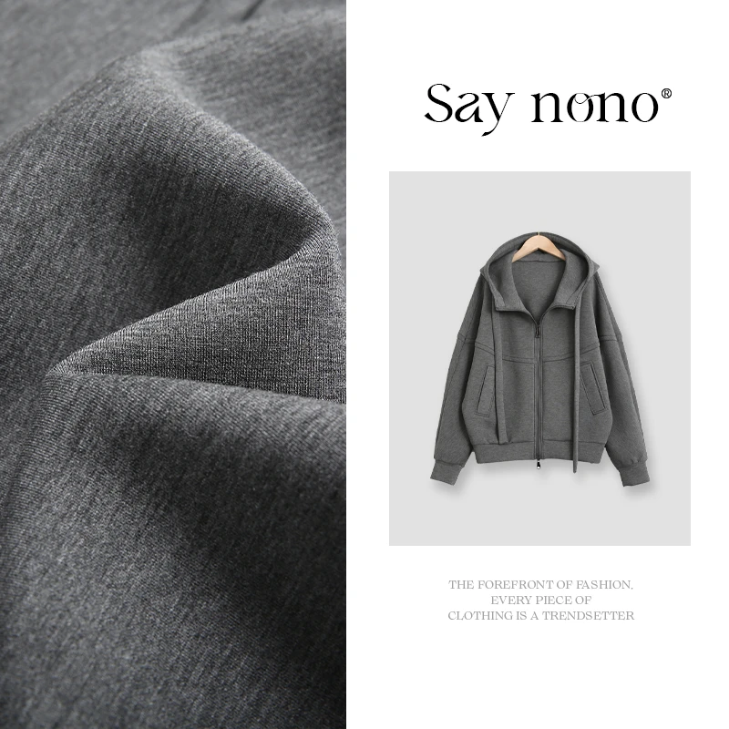 懒猫nono│Saynono 设计感大廓形连帽休闲外套/YX3026