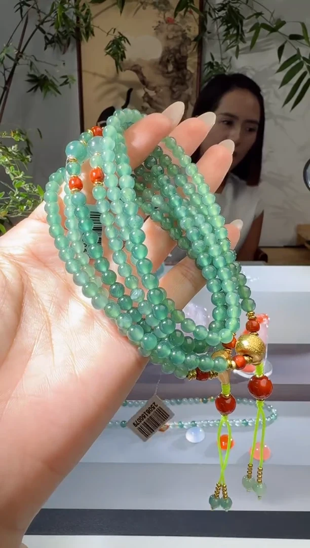 项链银S925镶嵌翡翠长串（多样性发其一）