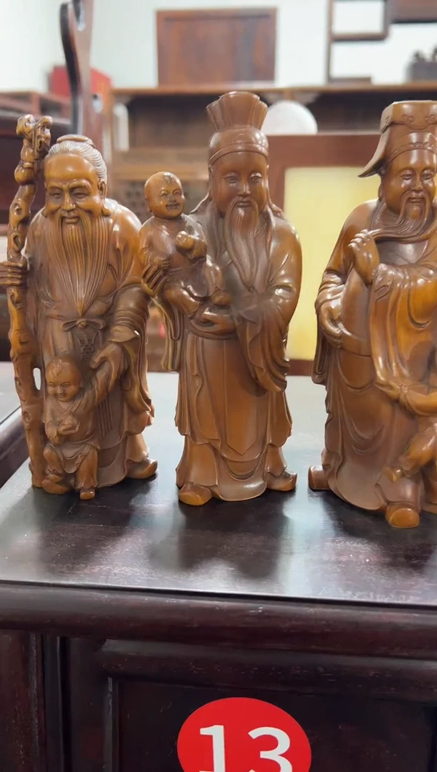 黄杨木中号福禄寿一套