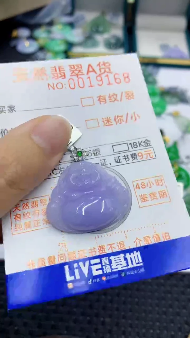 翡翠18K金镶嵌颈饰             8