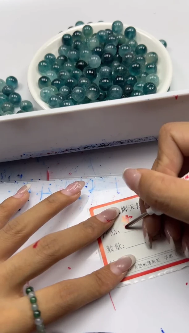 玛瑙/玉髓颈饰未镶嵌w834老蓝水飘花10mm*20颗