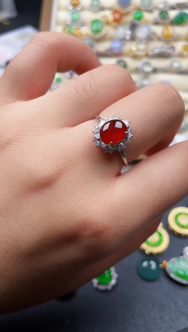 银S925镶嵌戒指翡翠宝**名1