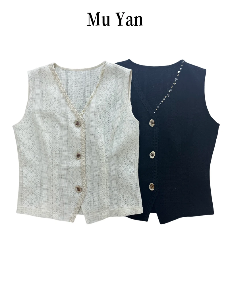 【Muran服饰】2025夏季新款小众设计提花无袖马夹