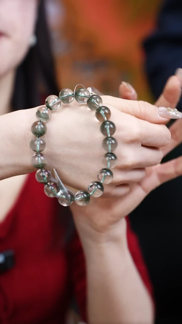 【闪购商品】水晶手链未镶嵌g149 绿幽灵手链12mm+