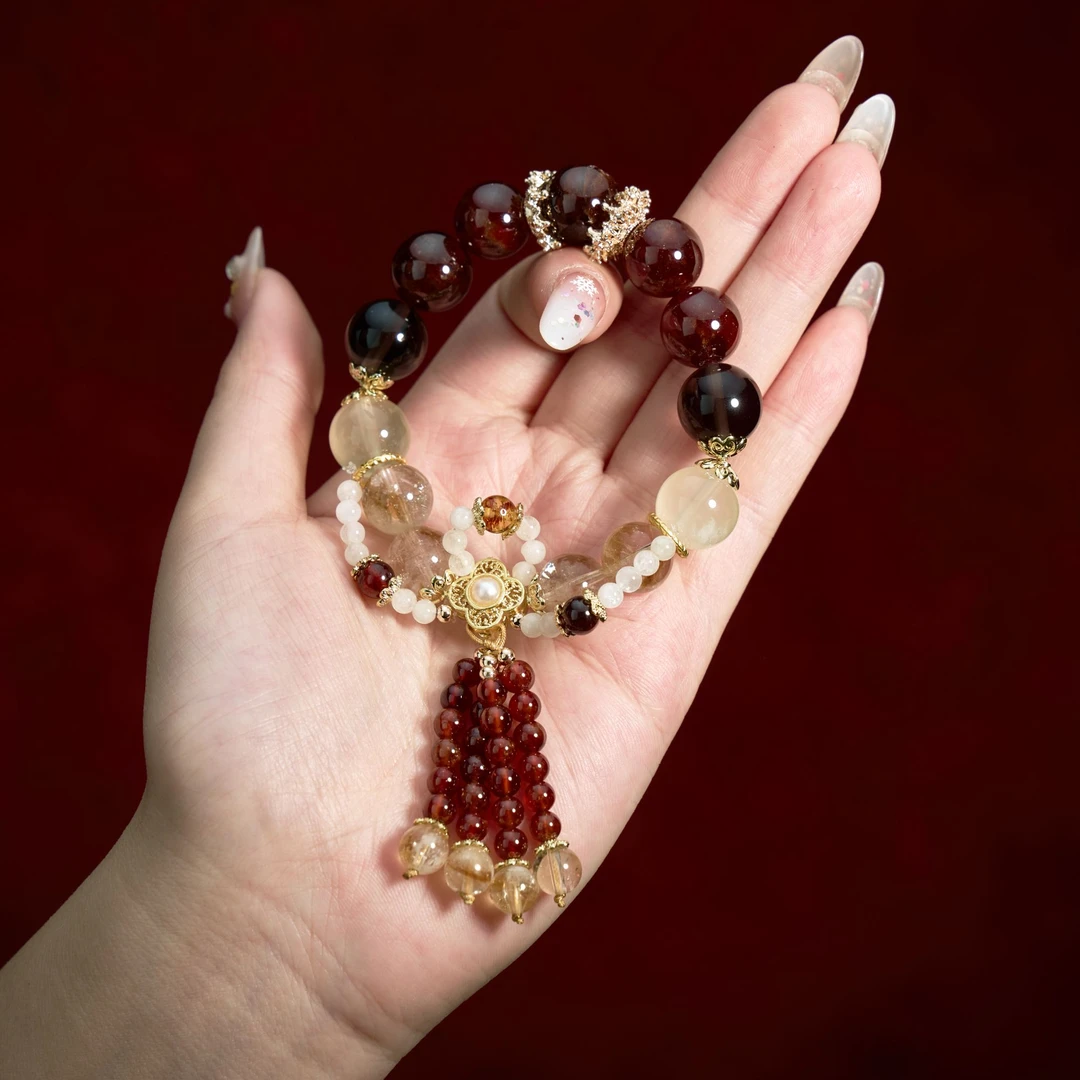 【熹妃回宫】石榴石 黄阿赛 黄水晶水晶手串多样性发货 发其一C1001