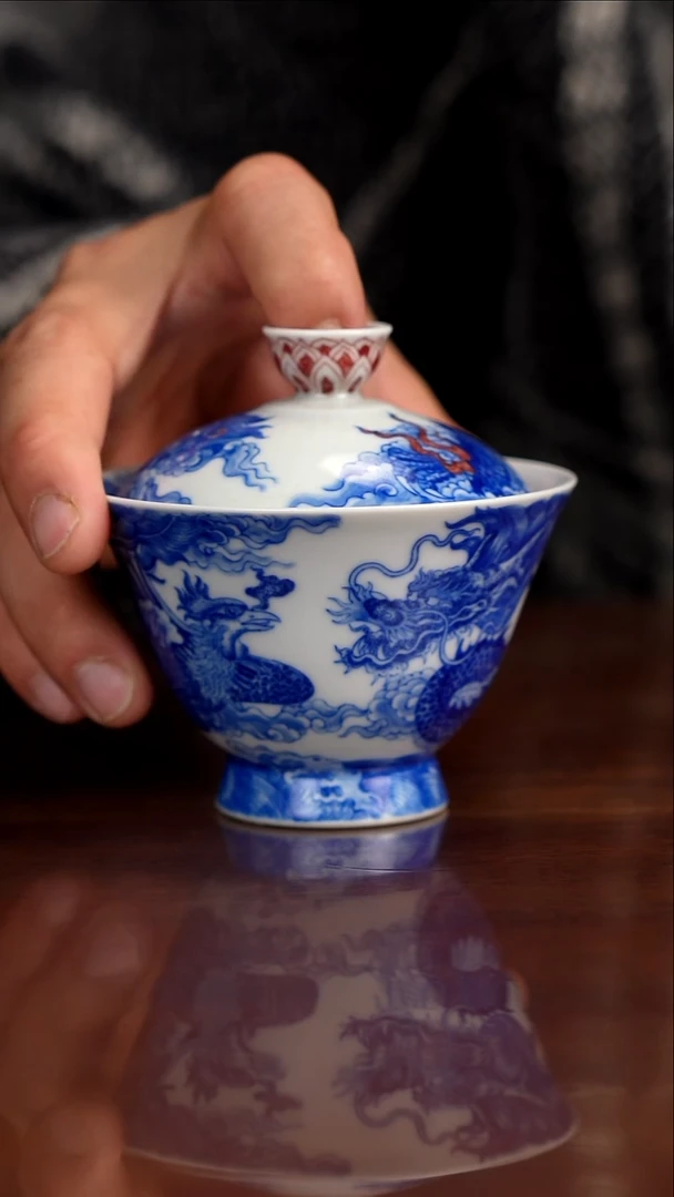 自成堂柴窑青花釉里红