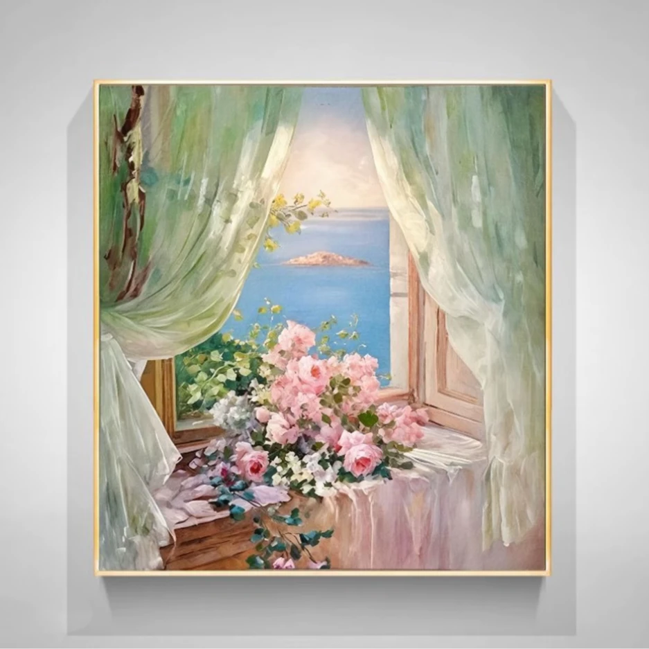 法式奶油风客厅沙发背景墙装饰画清新系卧室床头挂画6060