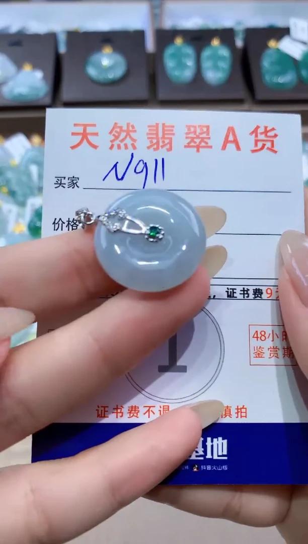 颈饰未镶嵌翡翠天然缅甸翡翠A货挂件