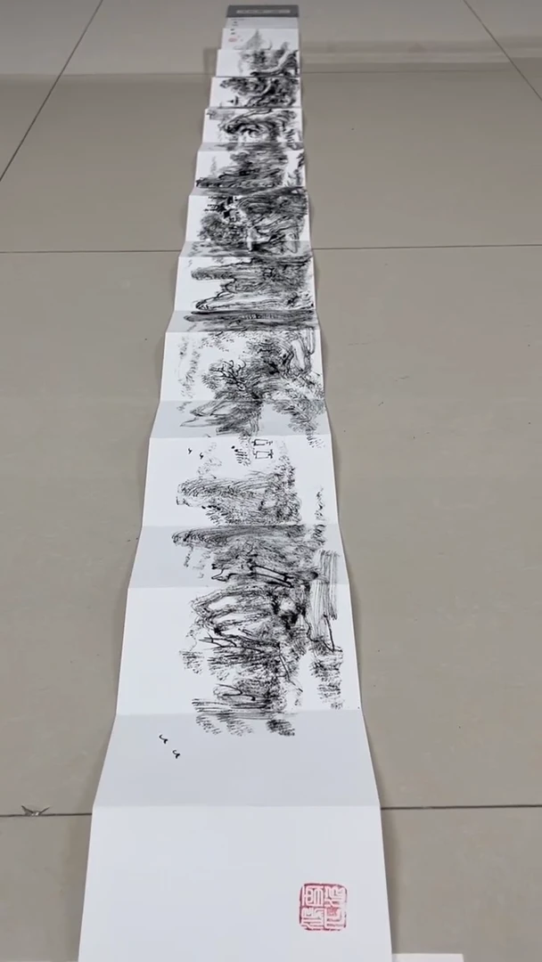 国画黄德中老师2米4册页