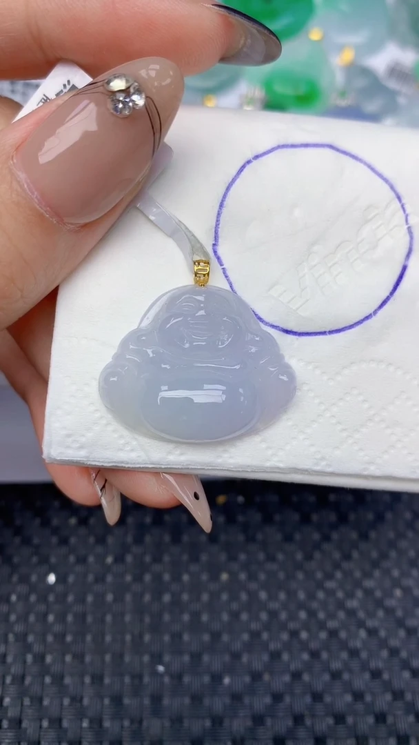 颈饰18K金镶嵌翡翠天然缅甸翡翠a货百元以上9元证书费自理