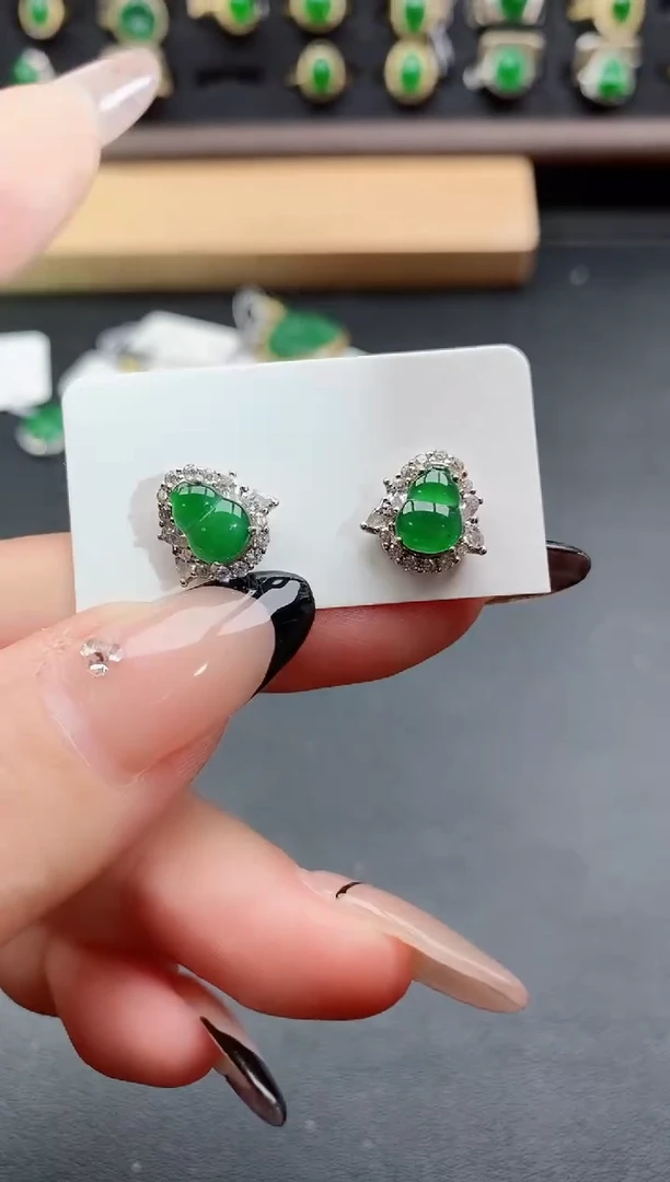 银S925镶嵌戒指翡翠1