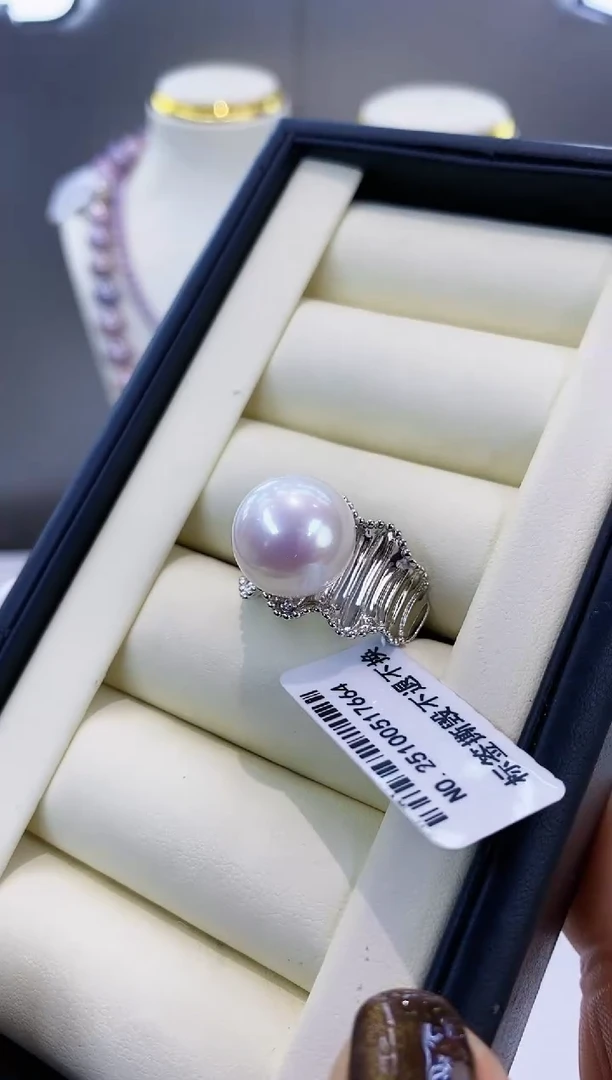 银S925镶嵌戒指淡水珍珠Y淡水戒指13-14